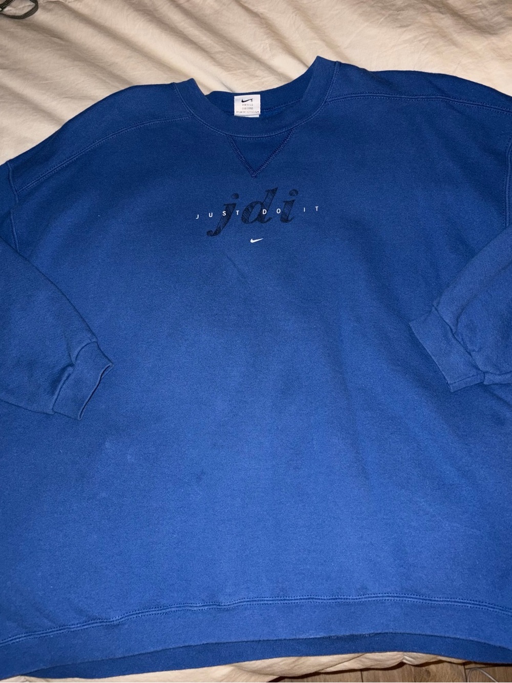 Vintage Nike Royal Blue 'Just Do It' Crewneck Sweatshirt